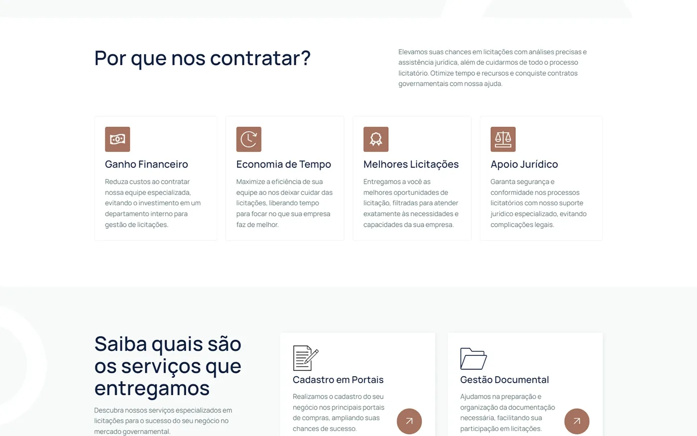 Por que contratar e os serviços.