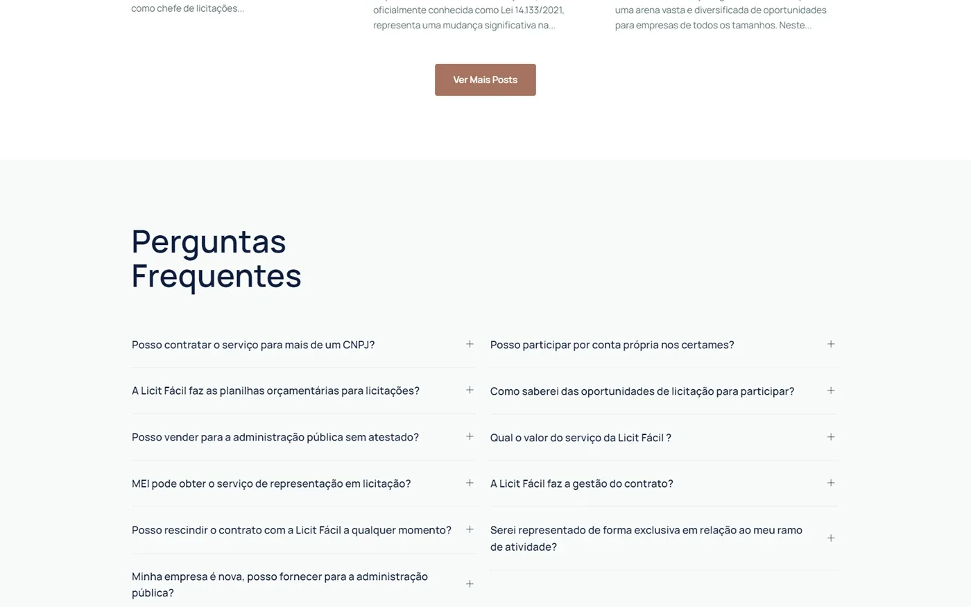 As perguntas frequentes.