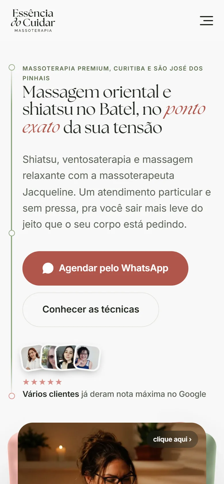 O topo no celular, com o baralho de fotos e o WhatsApp.
