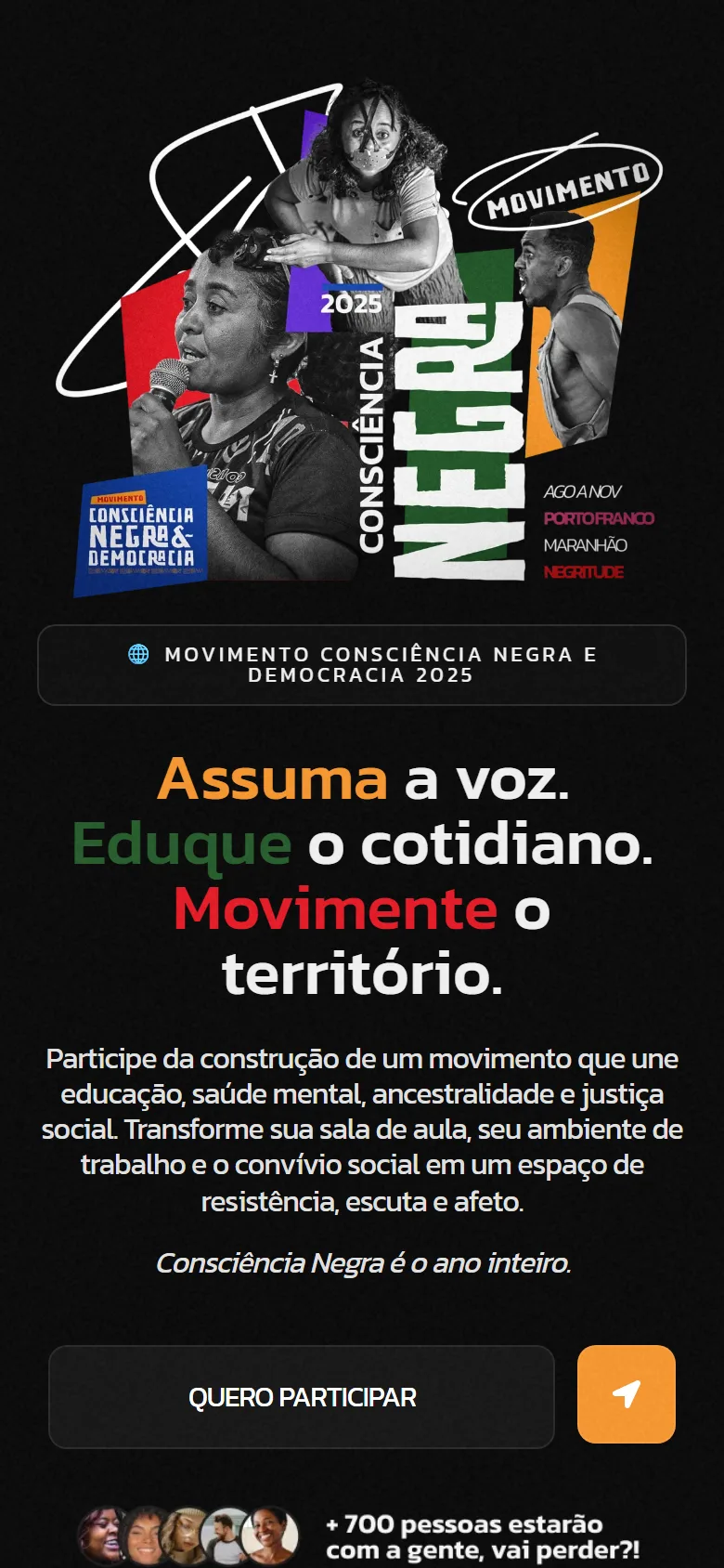 O topo no celular, com a chamada da edição 2025.