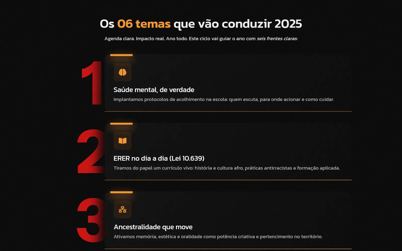 Os seis temas que conduziram 2025.