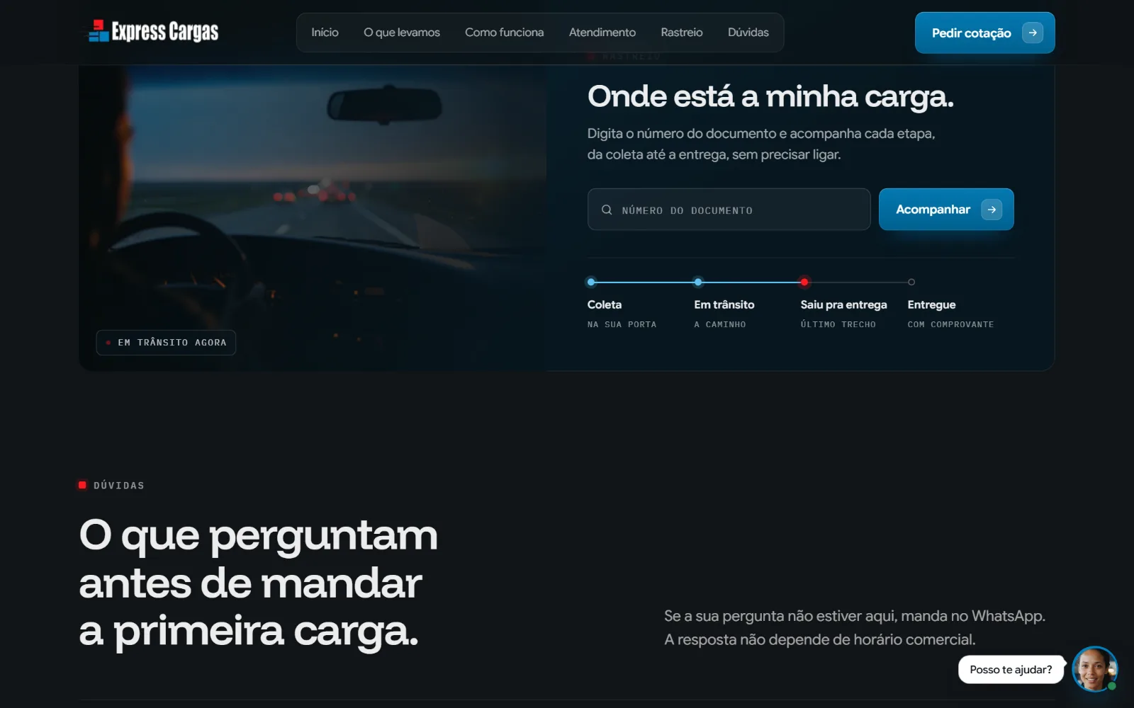 O rastreio pelo número do documento e as dúvidas antes da primeira carga.