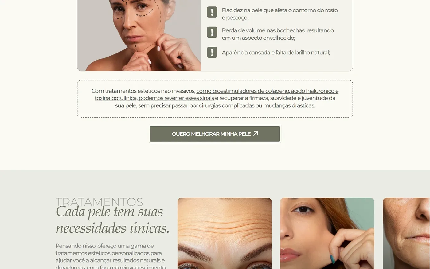 Os sinais do envelhecimento e os tratamentos.