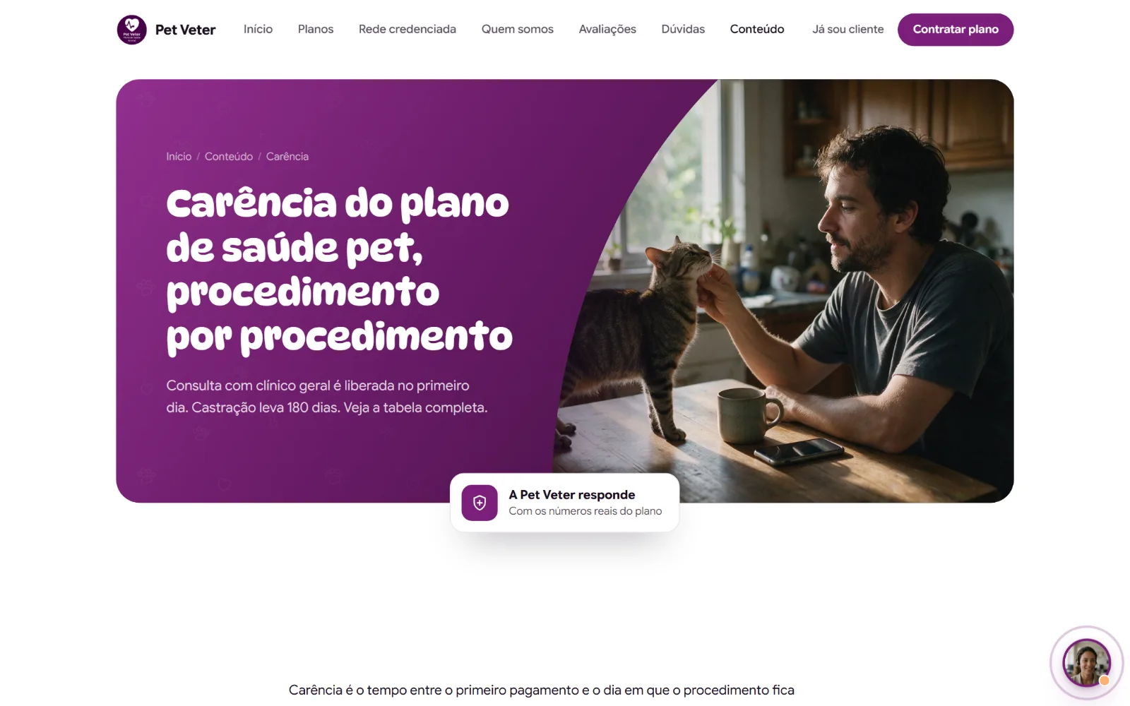O artigo sobre carência, procedimento por procedimento.